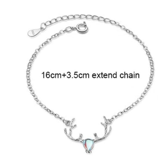 *NEW 925 Sterling Silver Moonstone Deer Bracelet - Picture 10 of 10